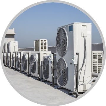 Commercial HVAC units on the roof of a building